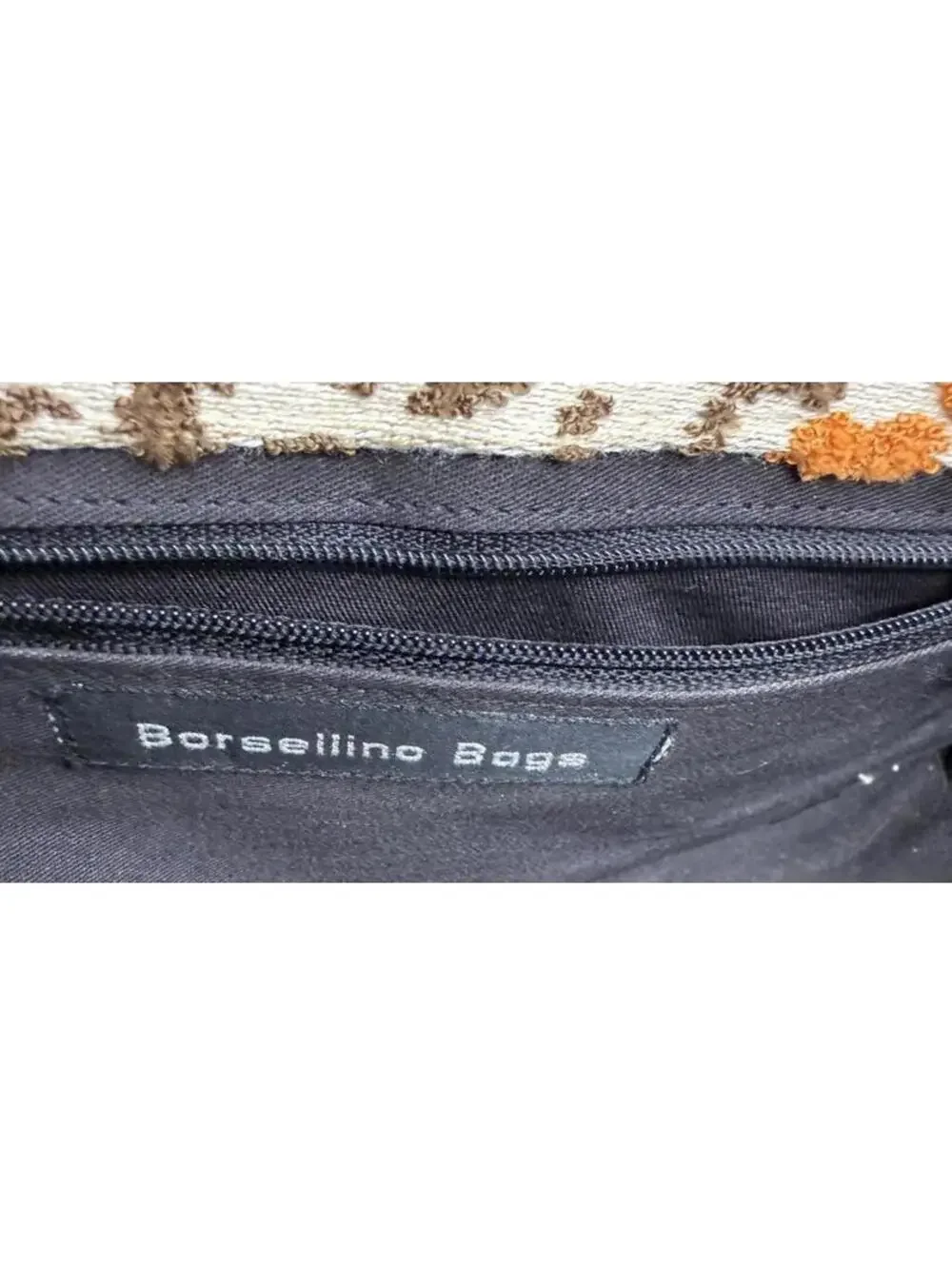 Vintage Borsellino Bags Embroidered Handbag Cream Multi Floral 90s Boho Retro